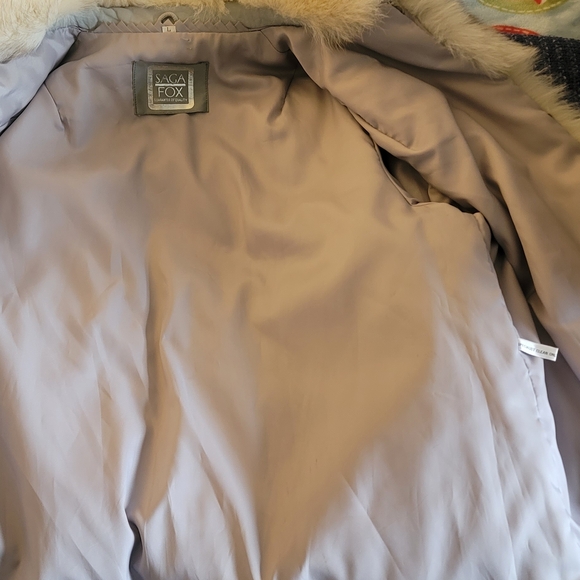 Saga Fox Vintage Blue Fox Fur Coat, Size L, Mid-Length Coat - Picture 3 of 8